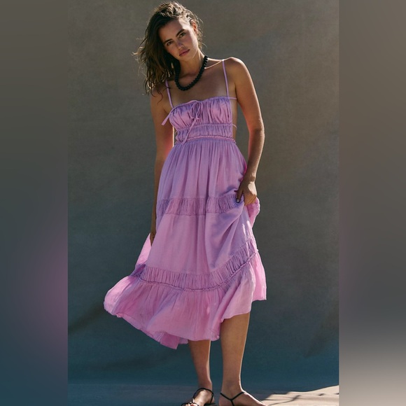 Free People Taking Sides Maxi Dress in Petal Rains - Picture 2 of 4